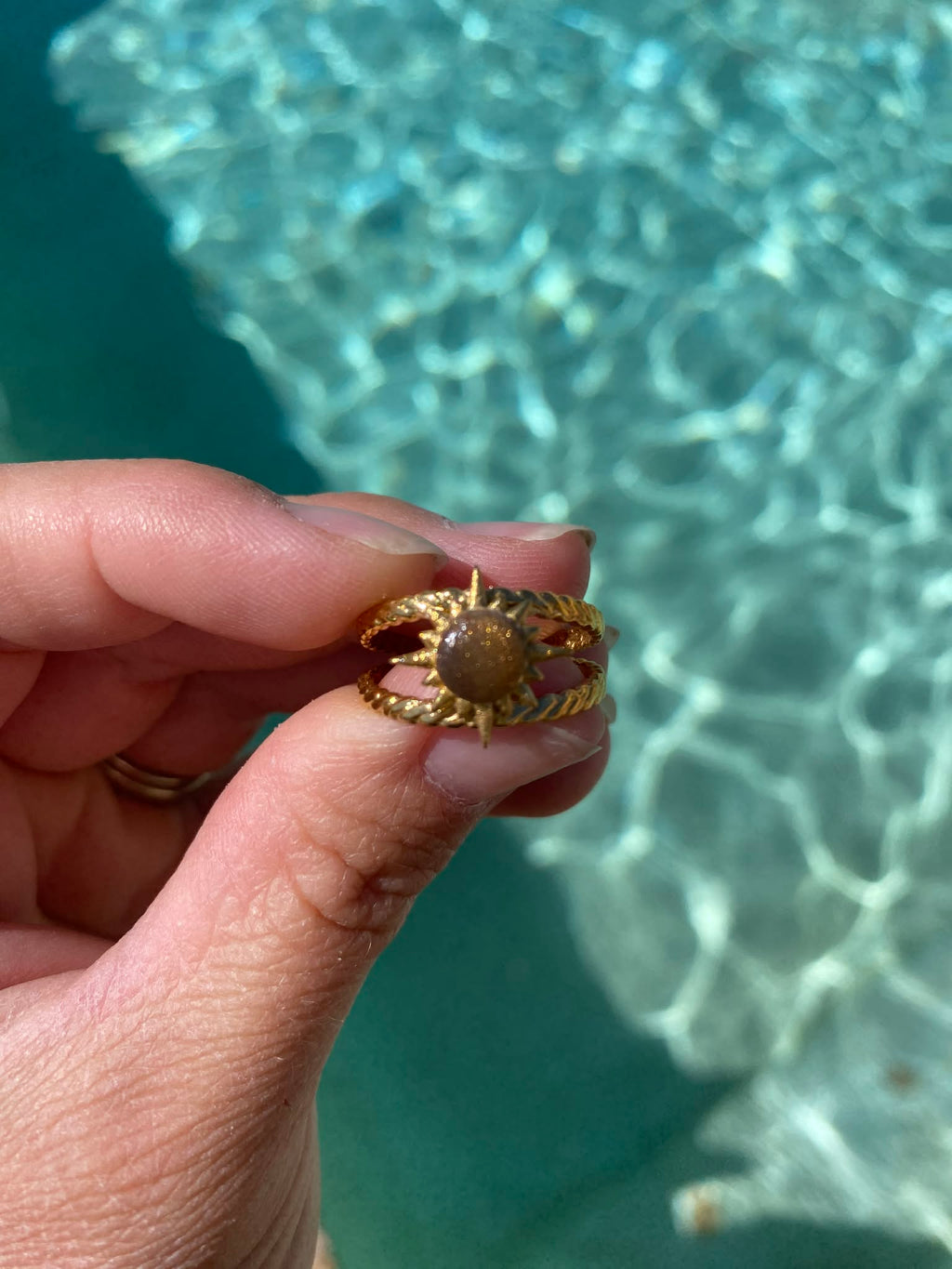 Small Sun Embellished Ring