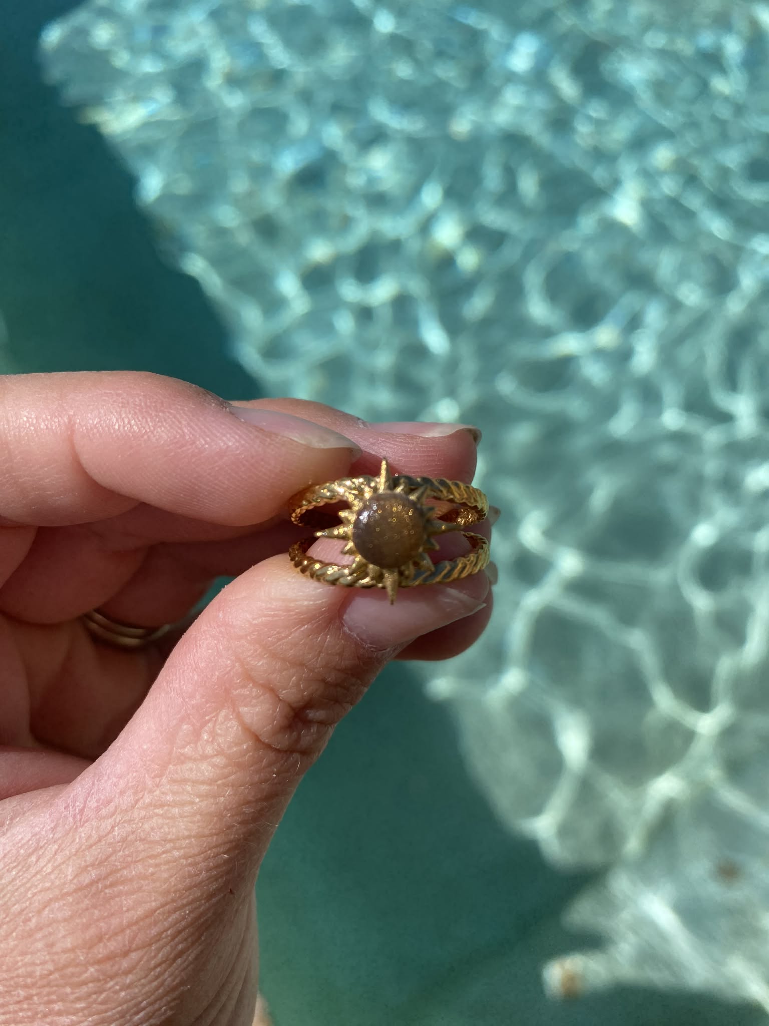 Small Sun Embellished Ring