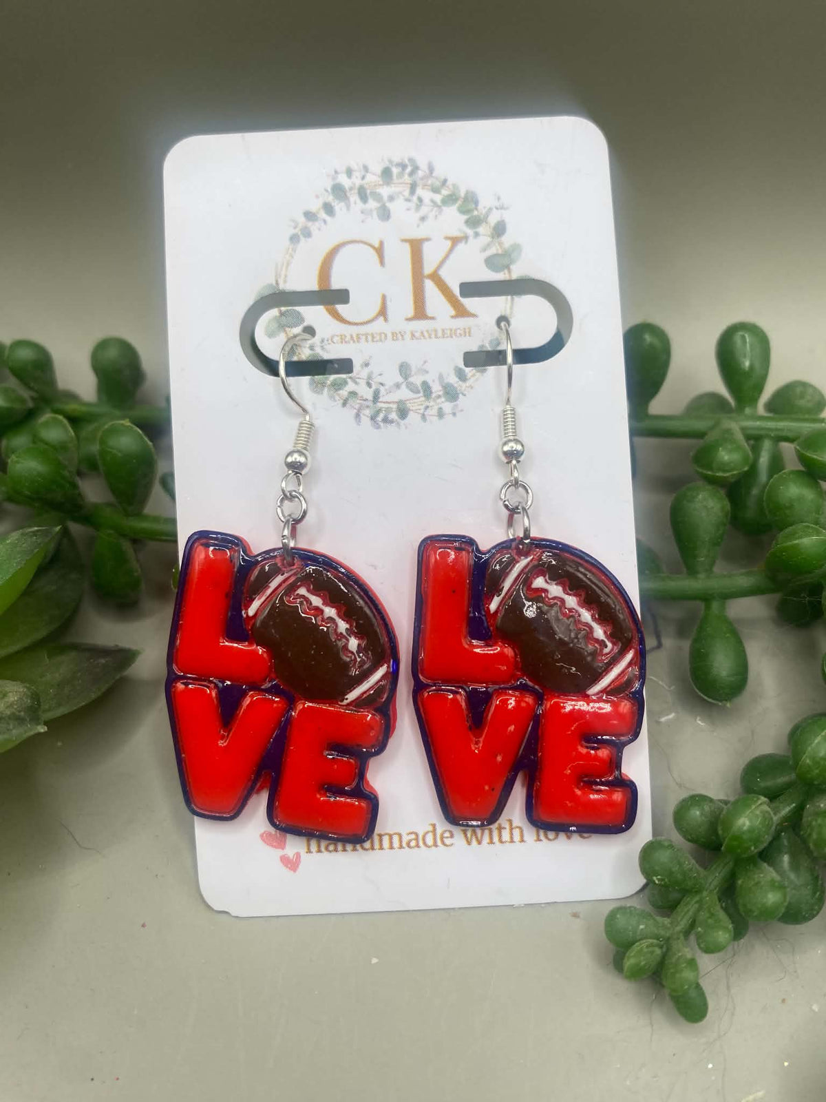 LOVE football Earrings