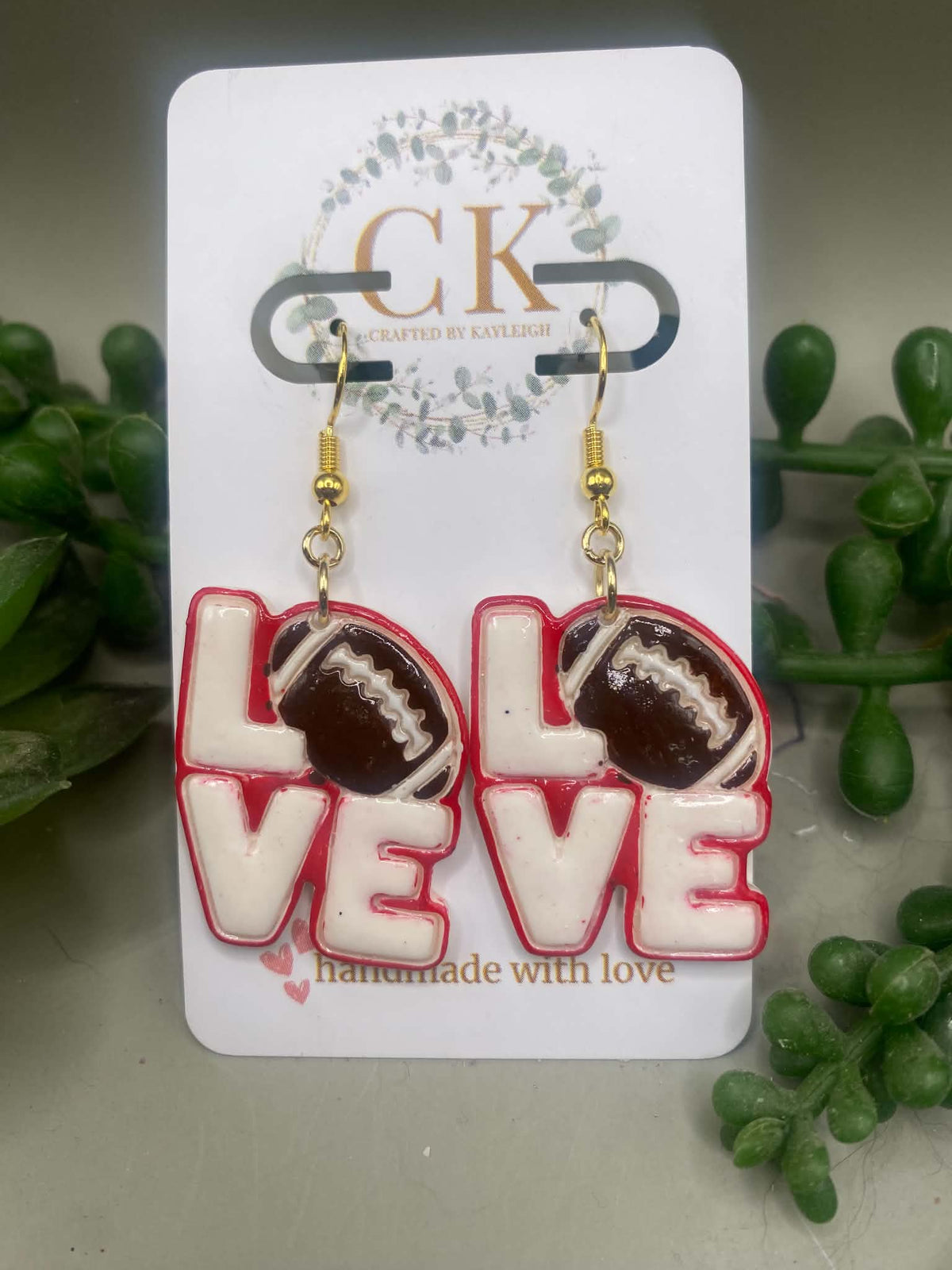 LOVE football Earrings