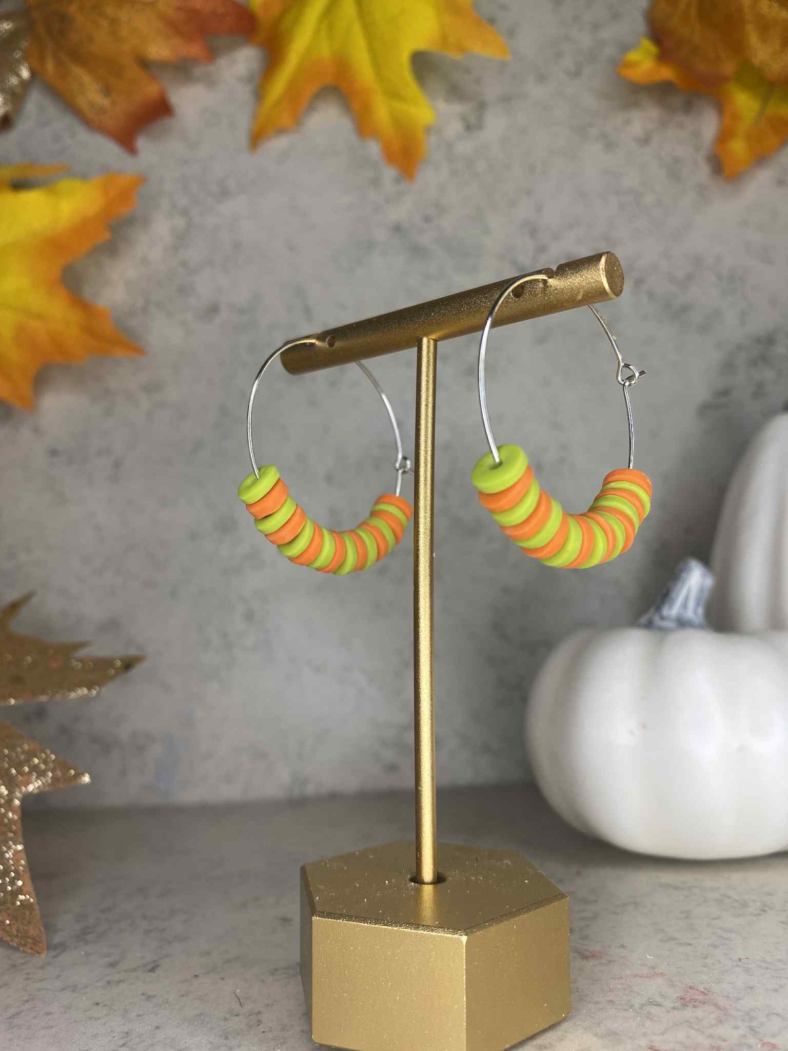 Halloween Beaded Hoops