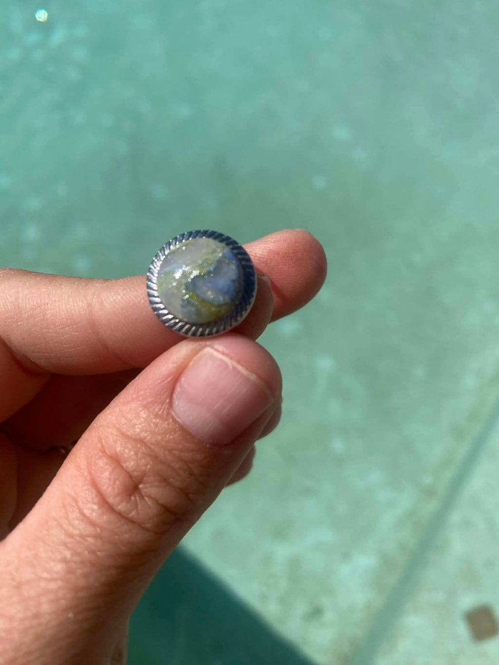 Silver Embellished Circle Ring