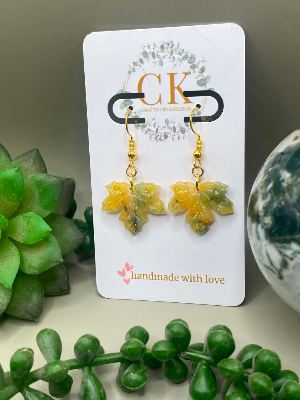 Green & Yellow Leaf -Short