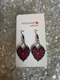 Spider Web Heart Earrings