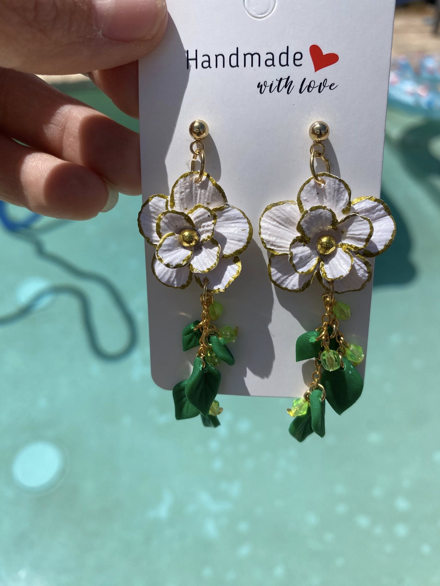 Gilded Blossom Drop - With Leaves