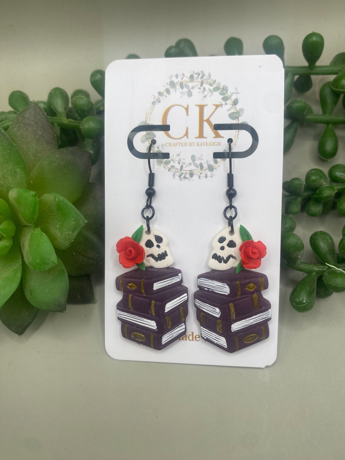 Skull Bookstack Earrings