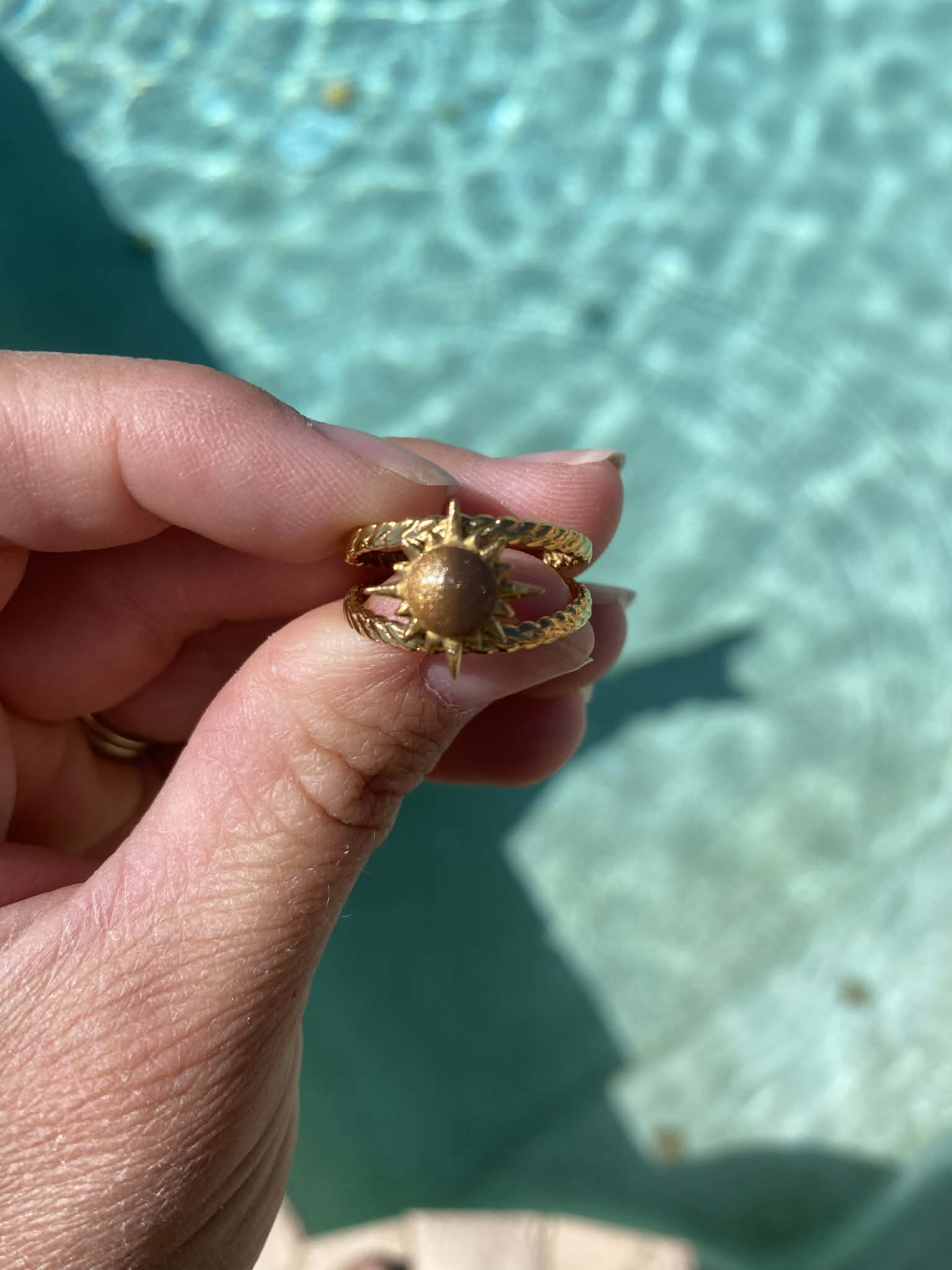 Small Sun Embellished Ring