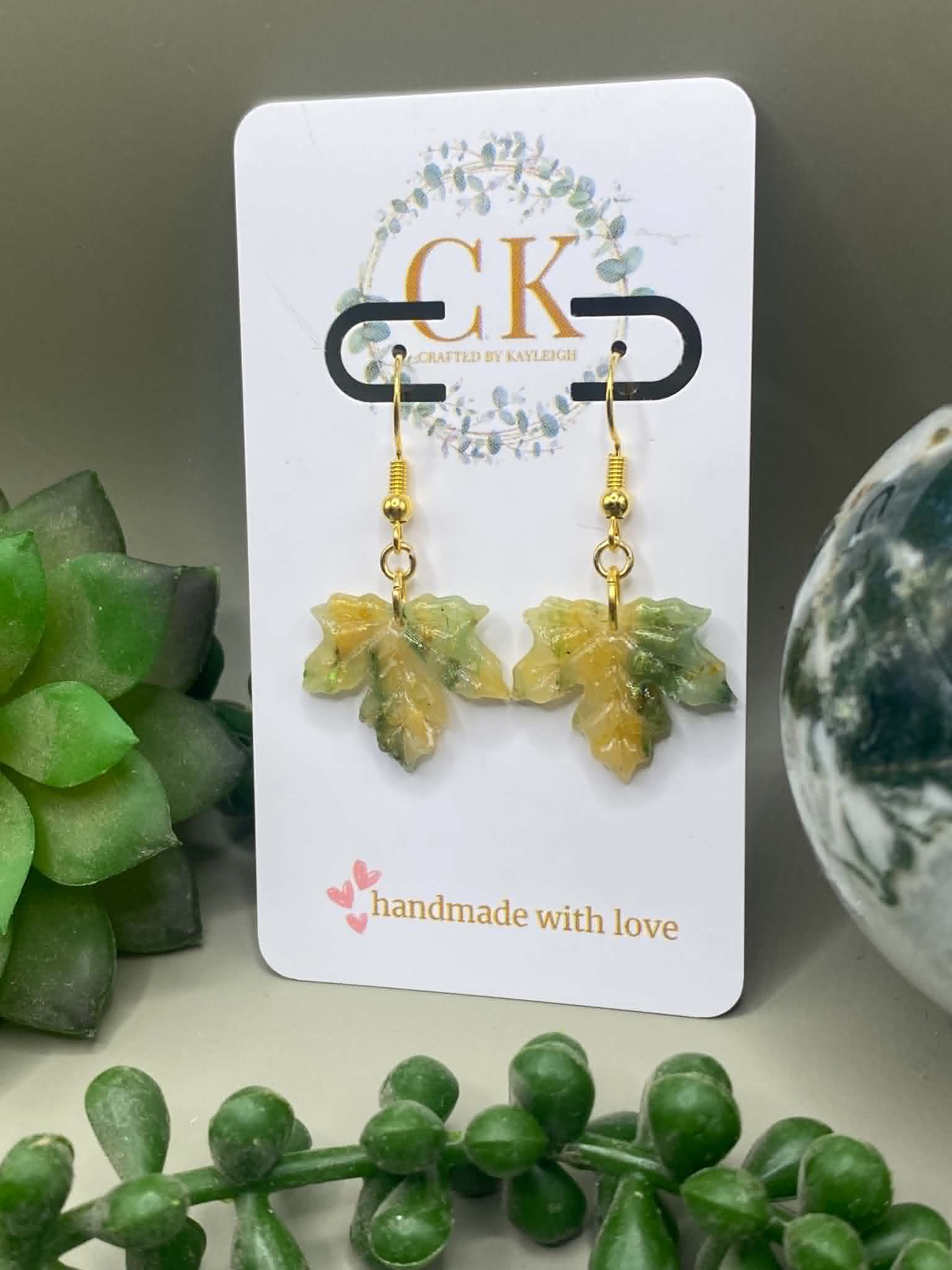Green & Yellow Leaf -Short