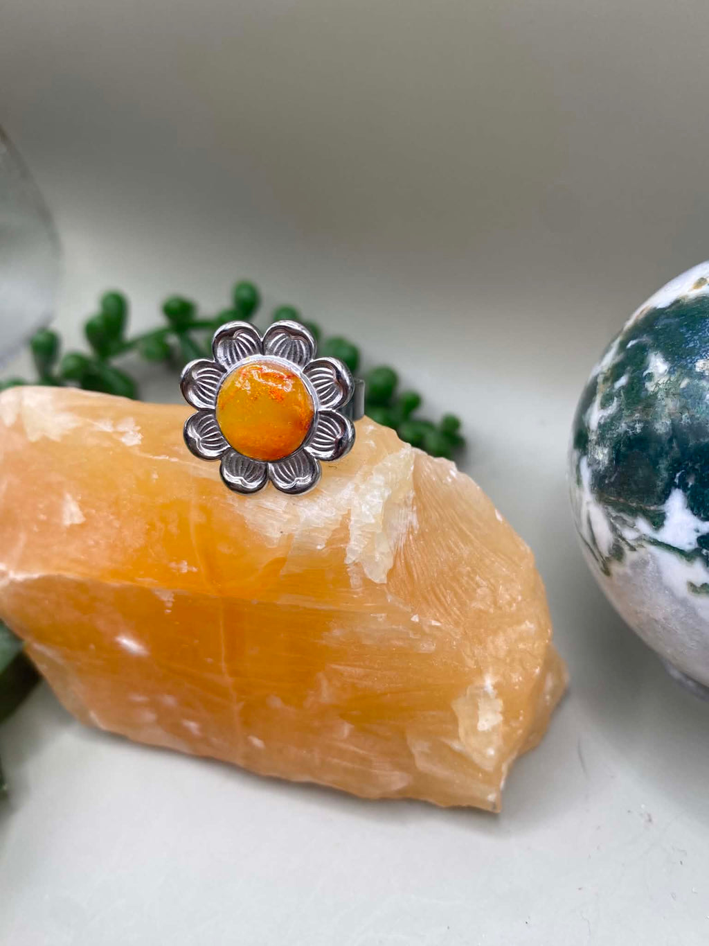 Orange Flower Ring