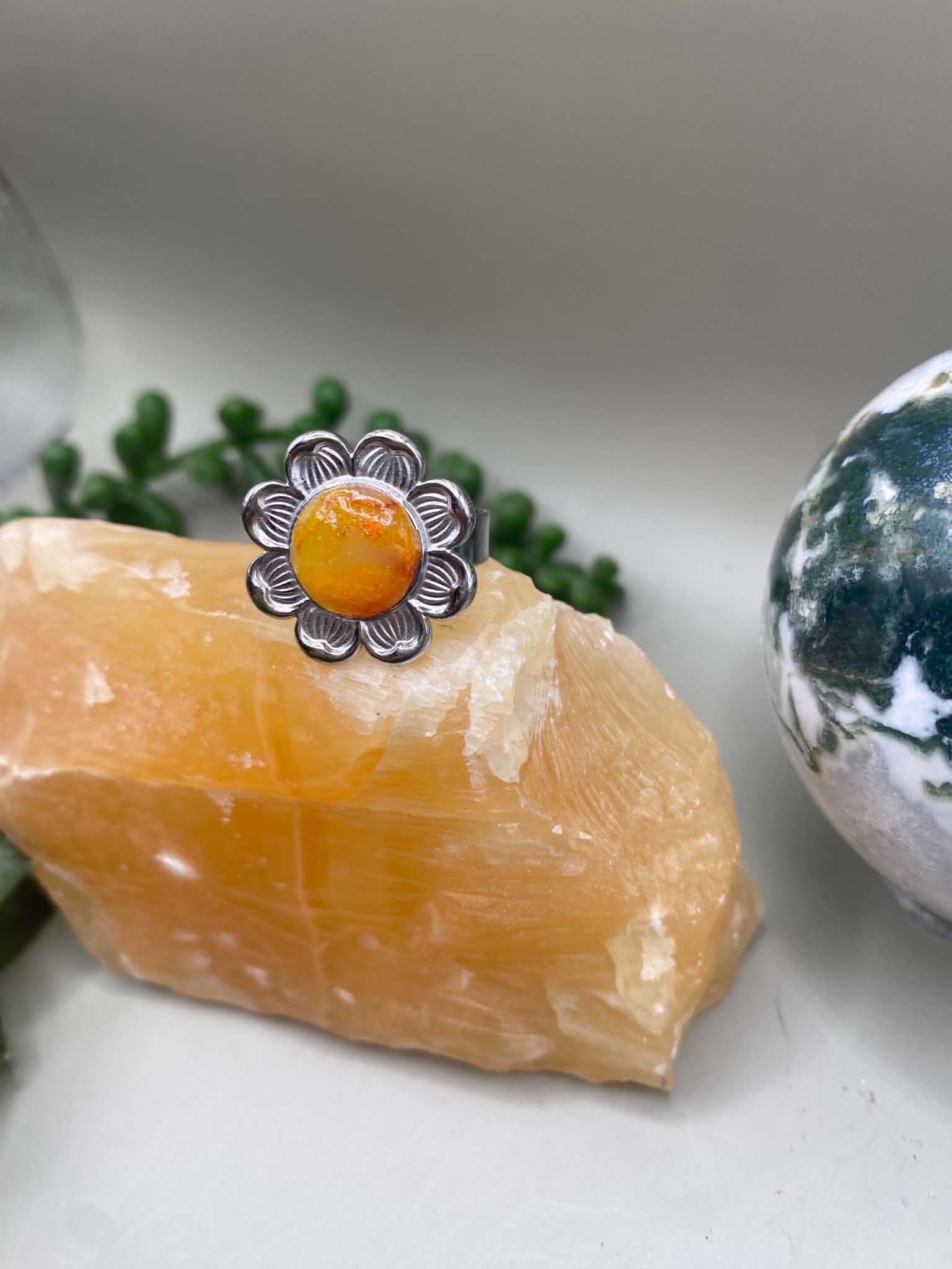 Orange Flower Ring