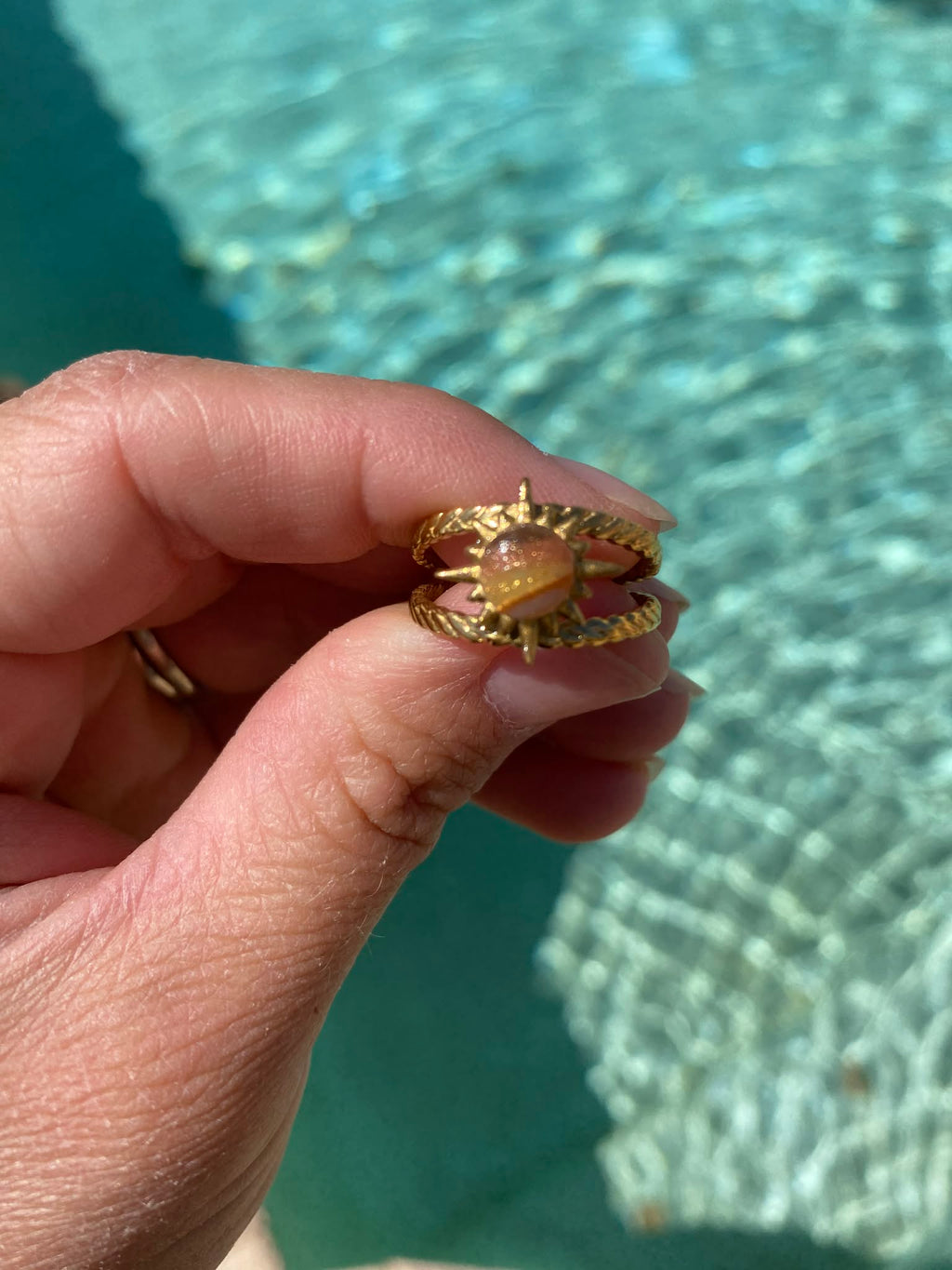 Small Sun Embellished Ring