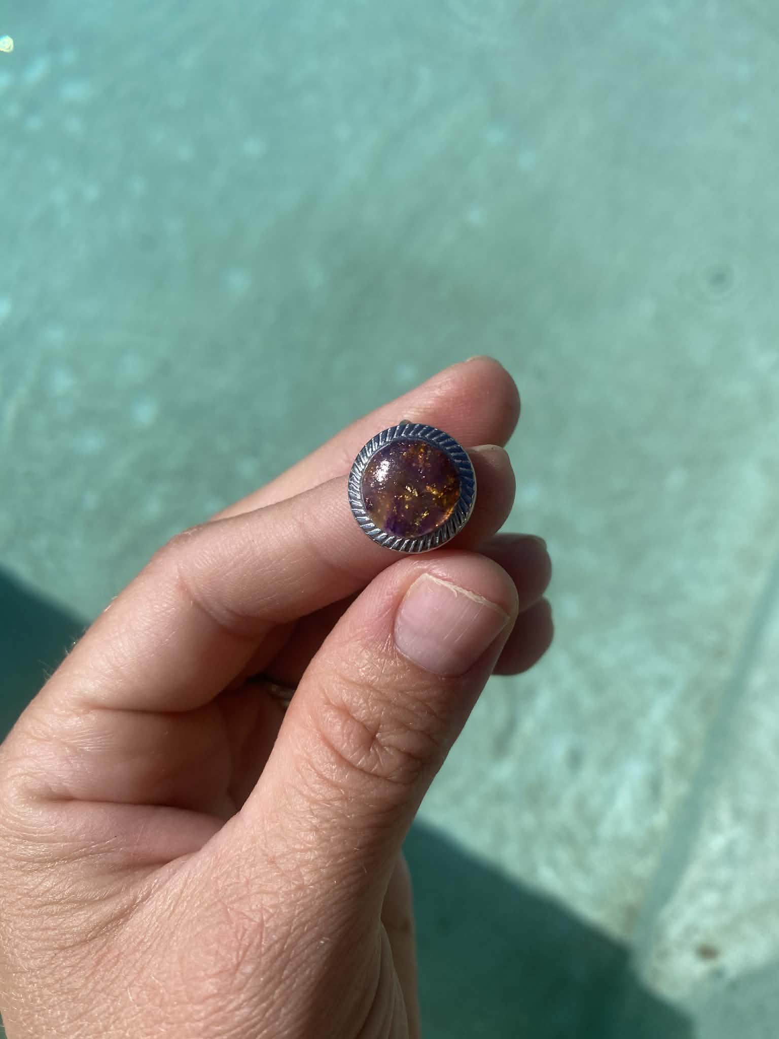 Silver Embellished Circle Ring