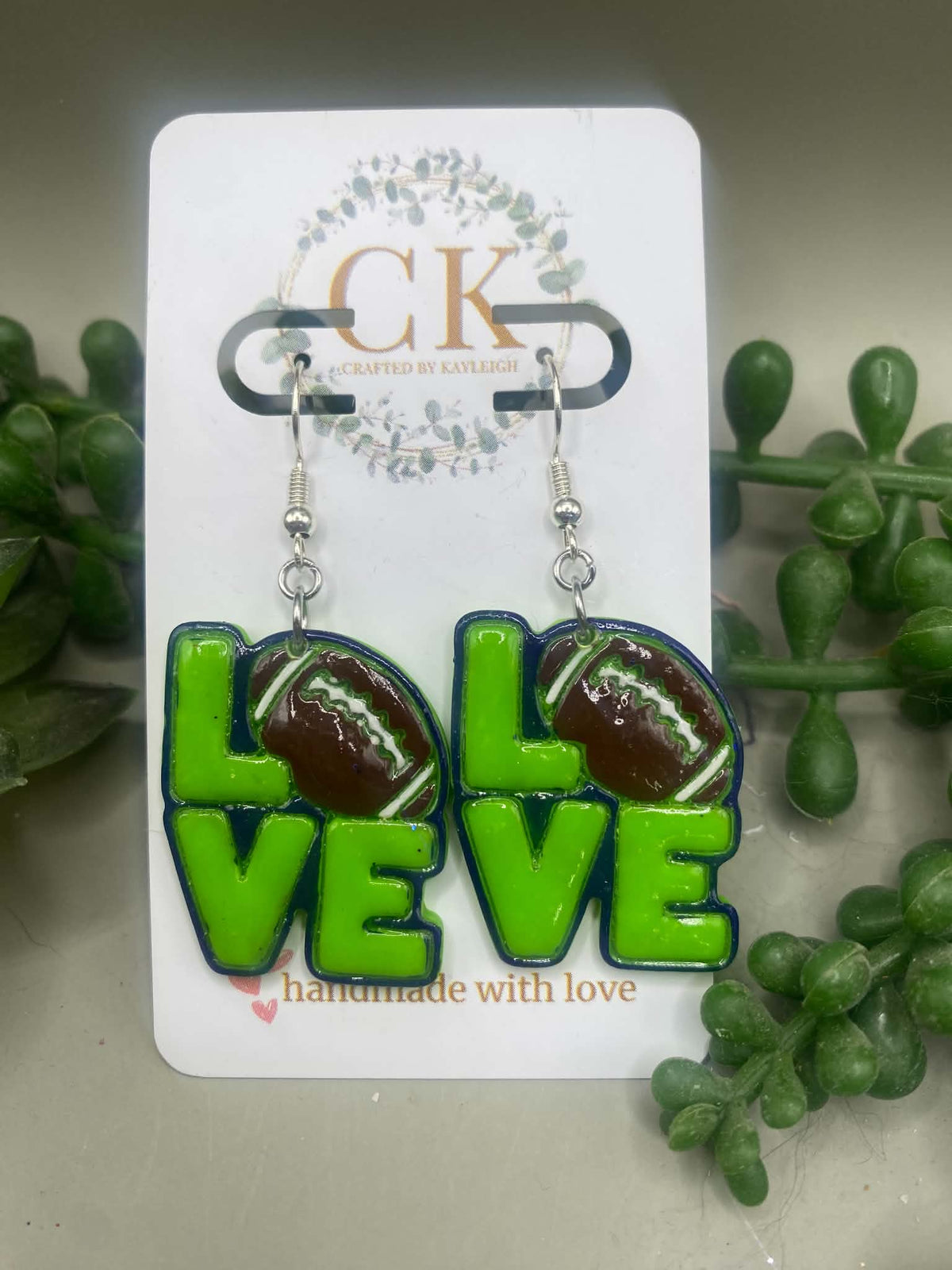 LOVE football Earrings