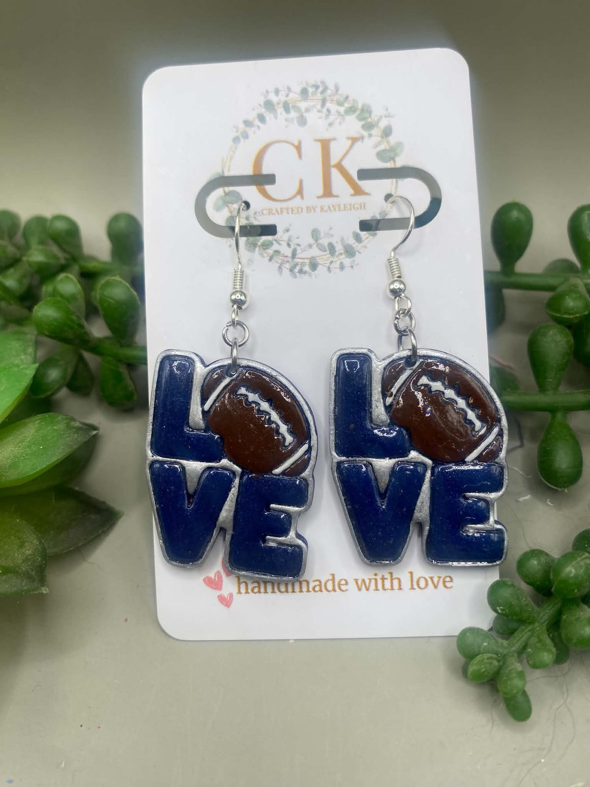 LOVE football Earrings