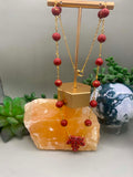 Maroon Leaf Necklace
