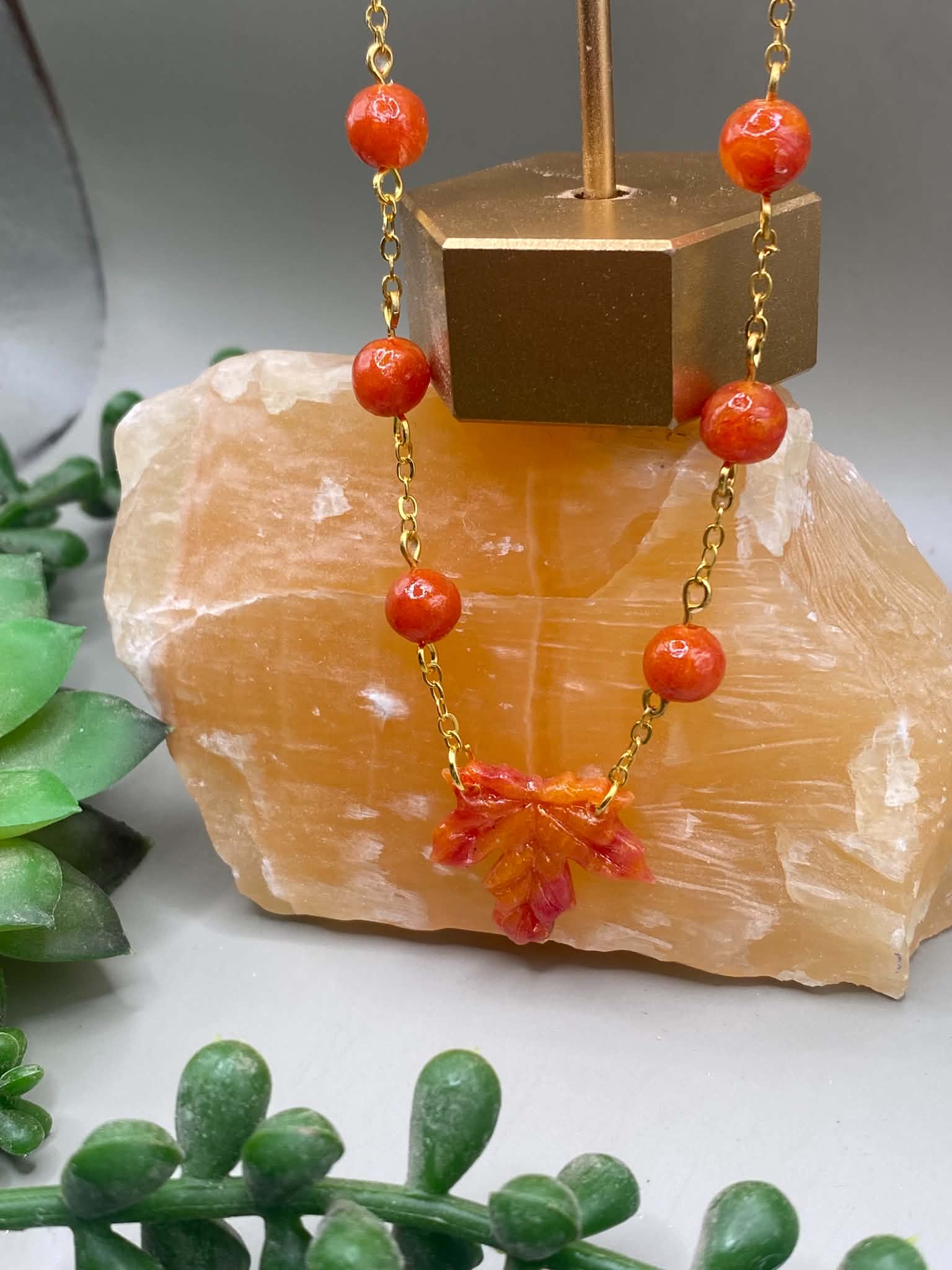 Red Leaf Neckalce