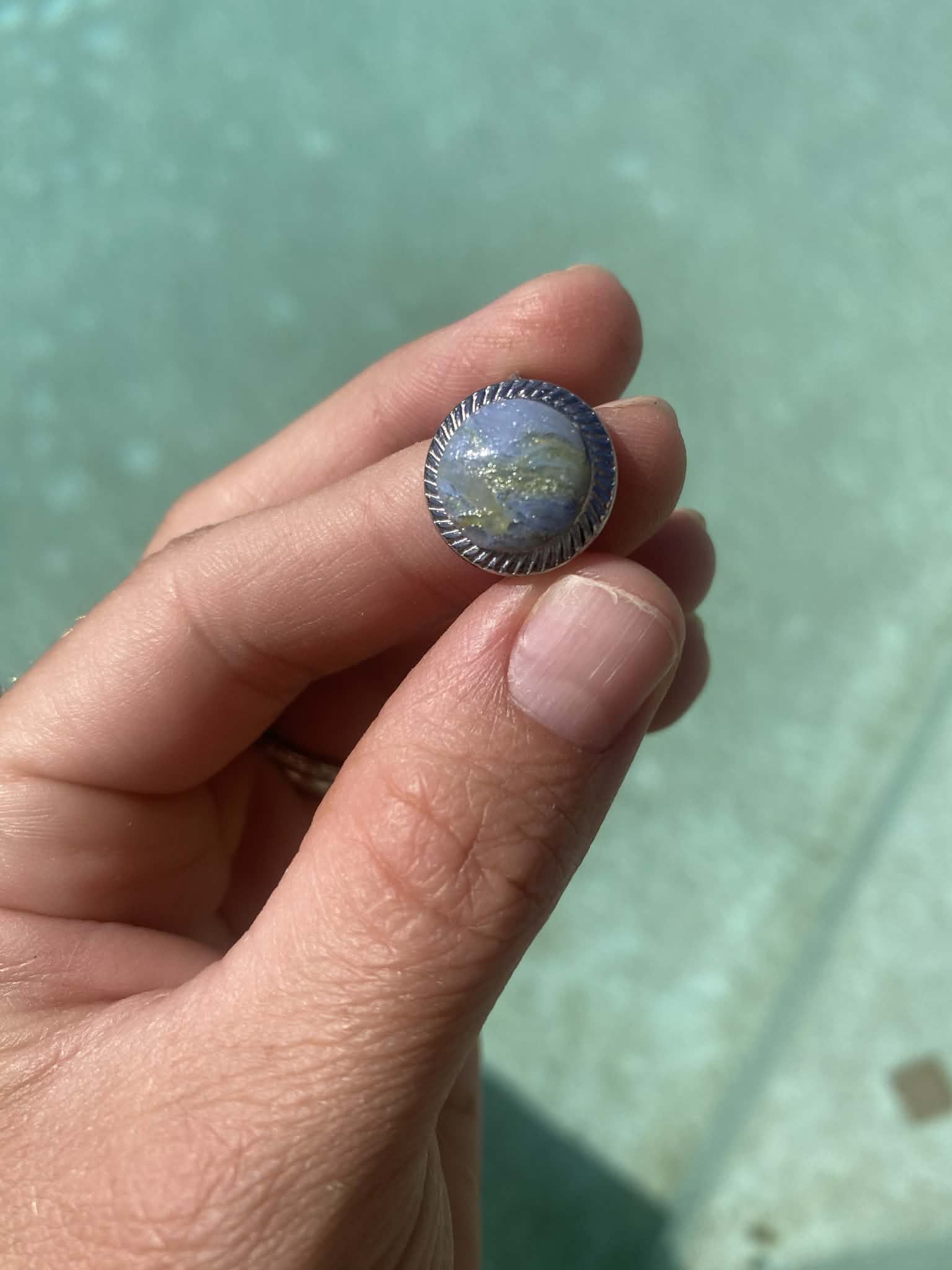 Silver Embellished Circle Ring