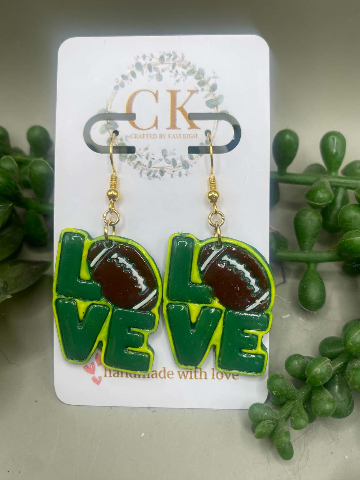 LOVE football Earrings
