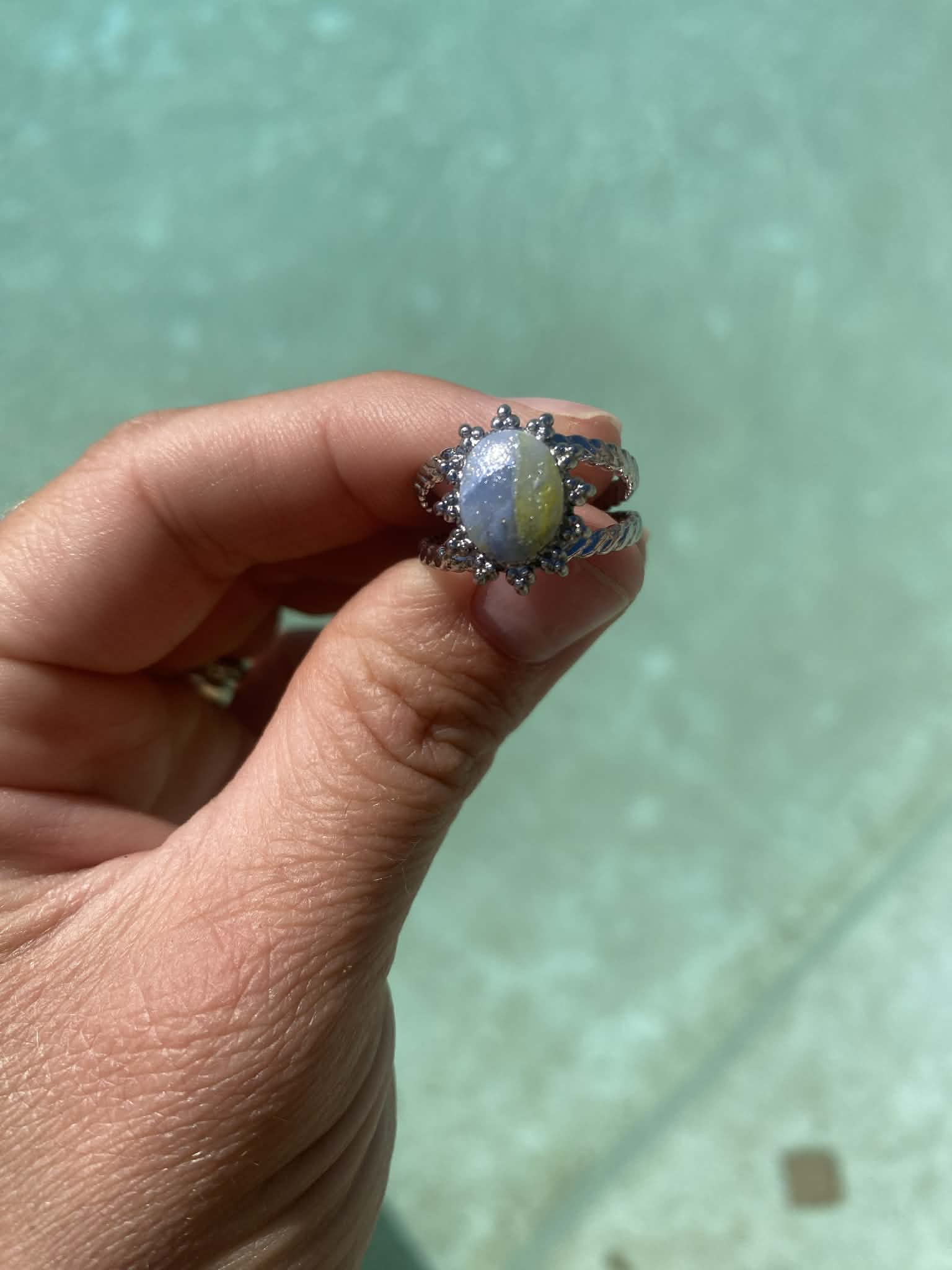 Large Sun Embellished Silver Ring
