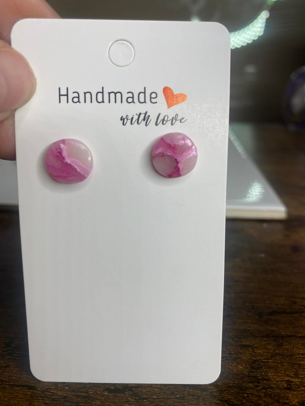 "Rose Quartz" studs