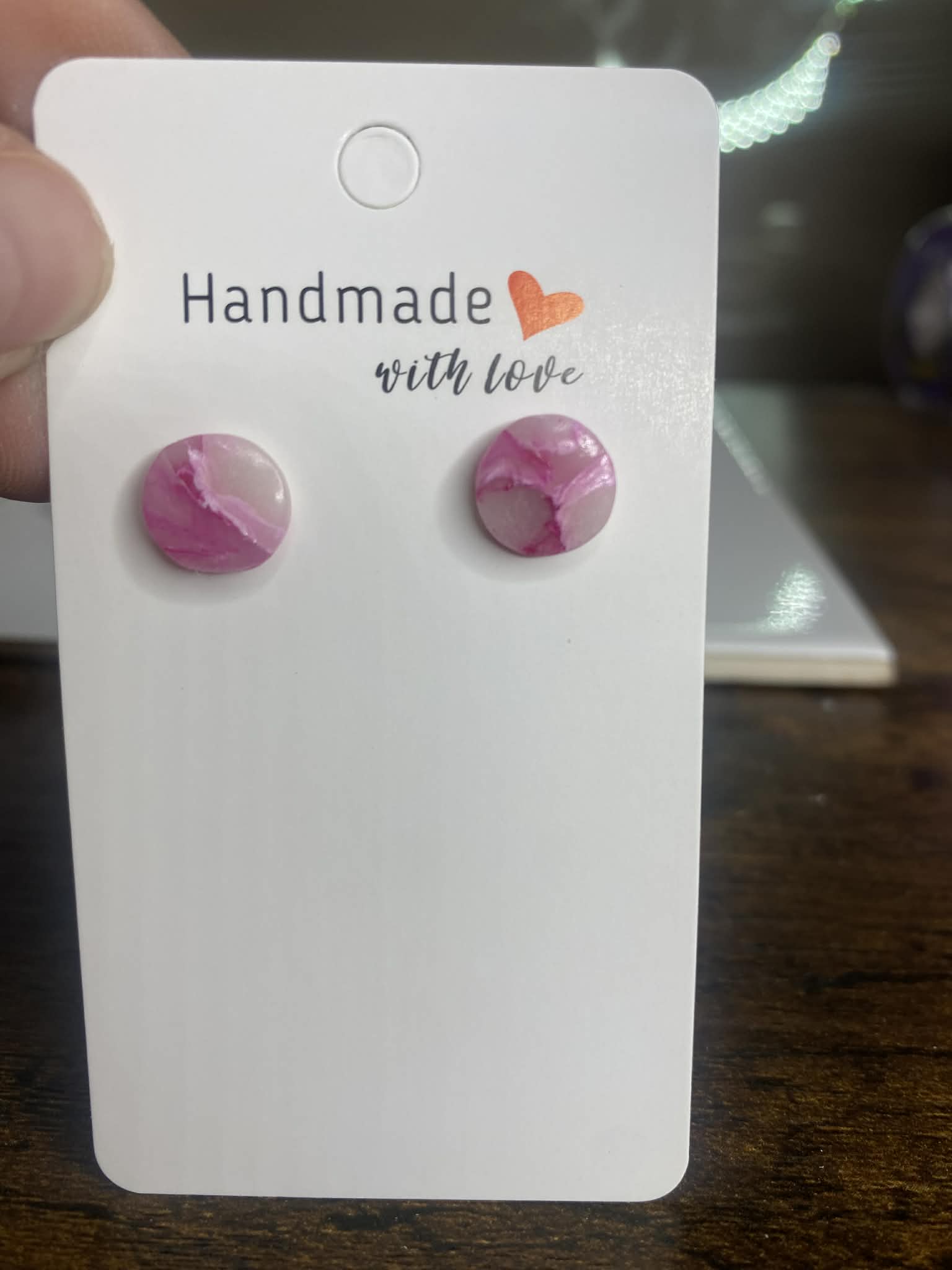 "Rose Quartz" studs